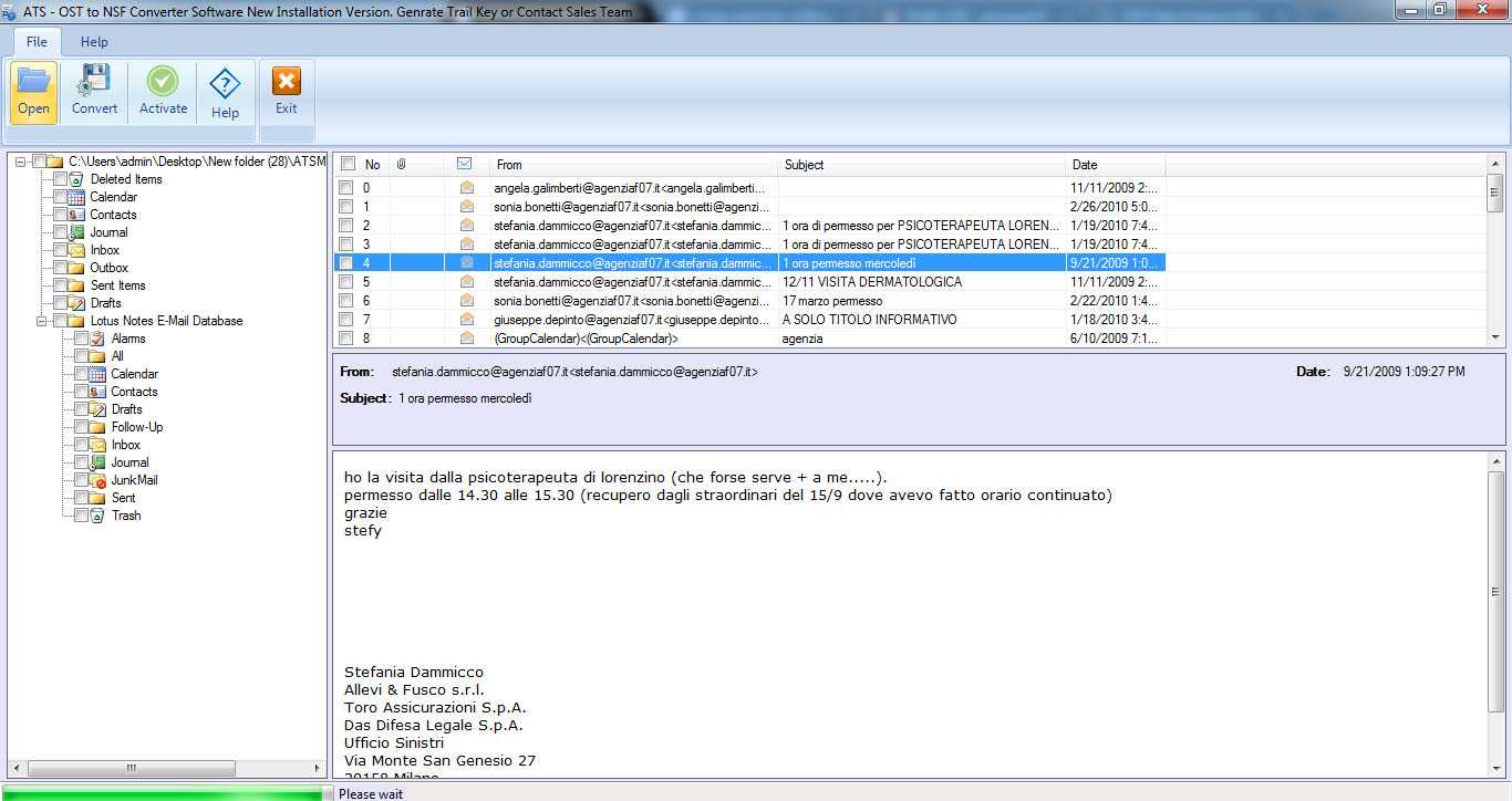 OST to NSF Converter screenshot