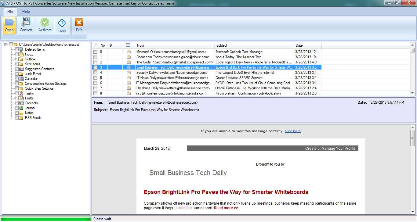 ATS OST to PST Converter