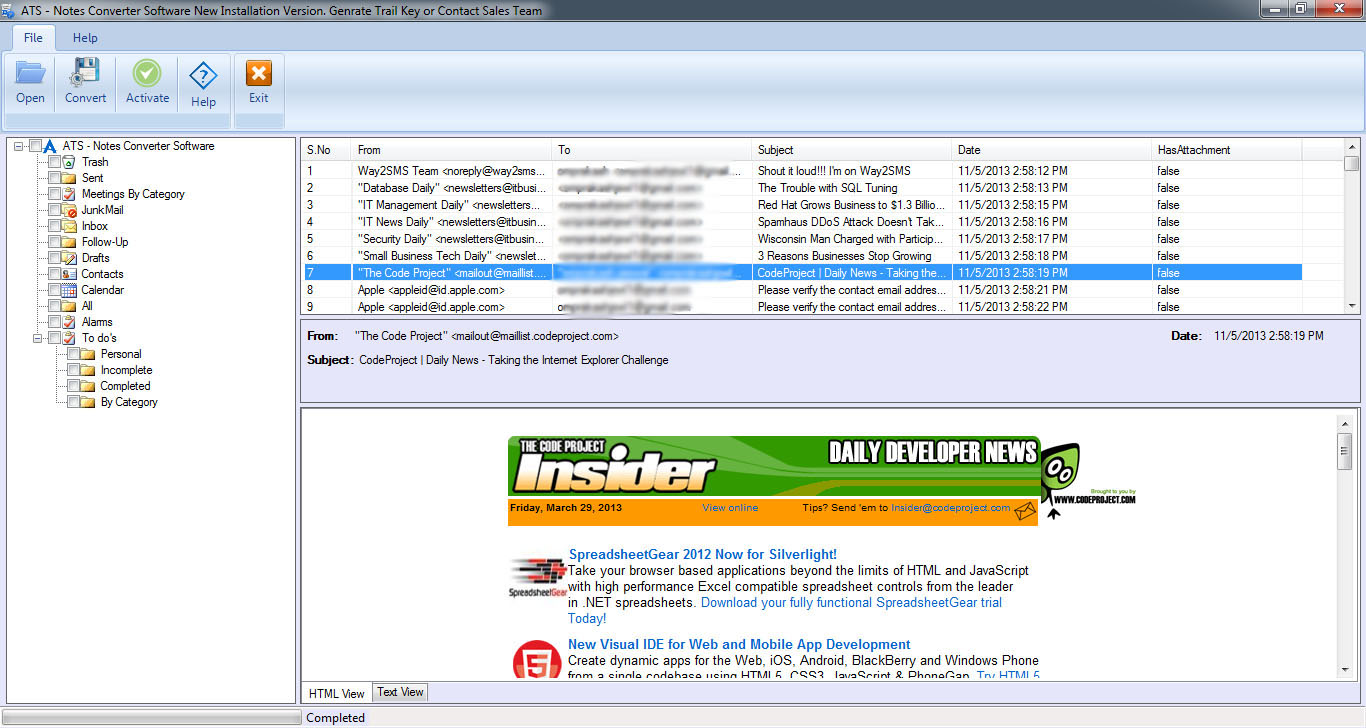 Lotus Notes Converter screenshot