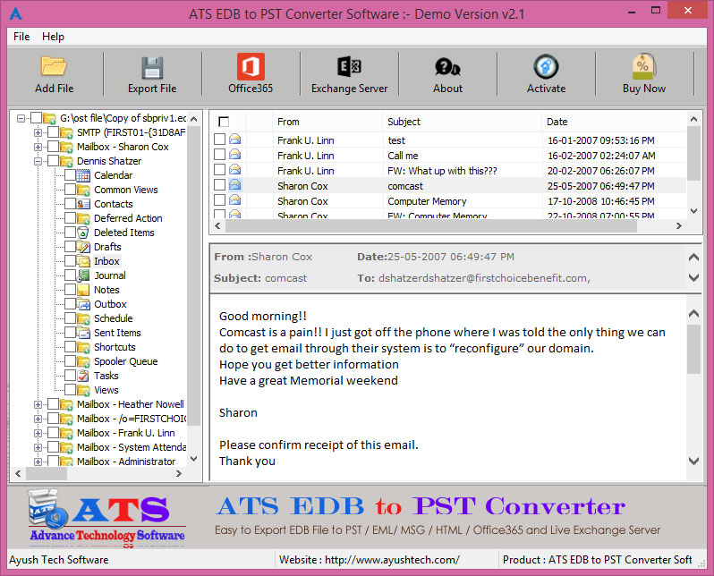 Windows 8 ATS EDB to PST Converter full