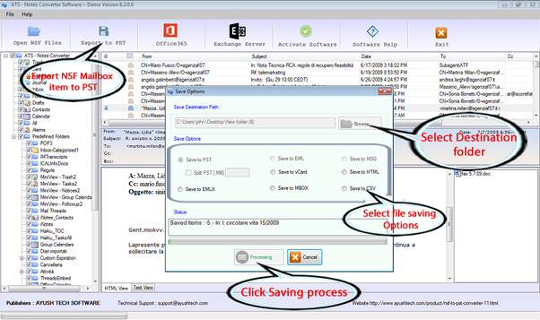 ATS NSF To PST Converter screenshot