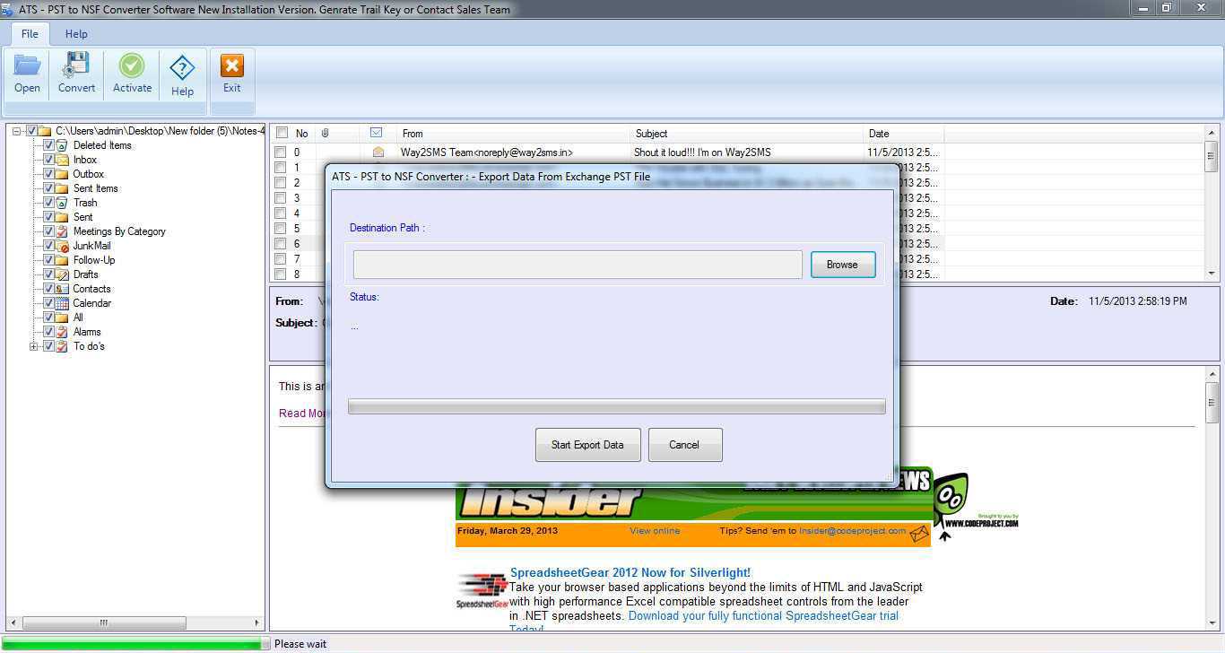 ATS PST to NSF Converter Software