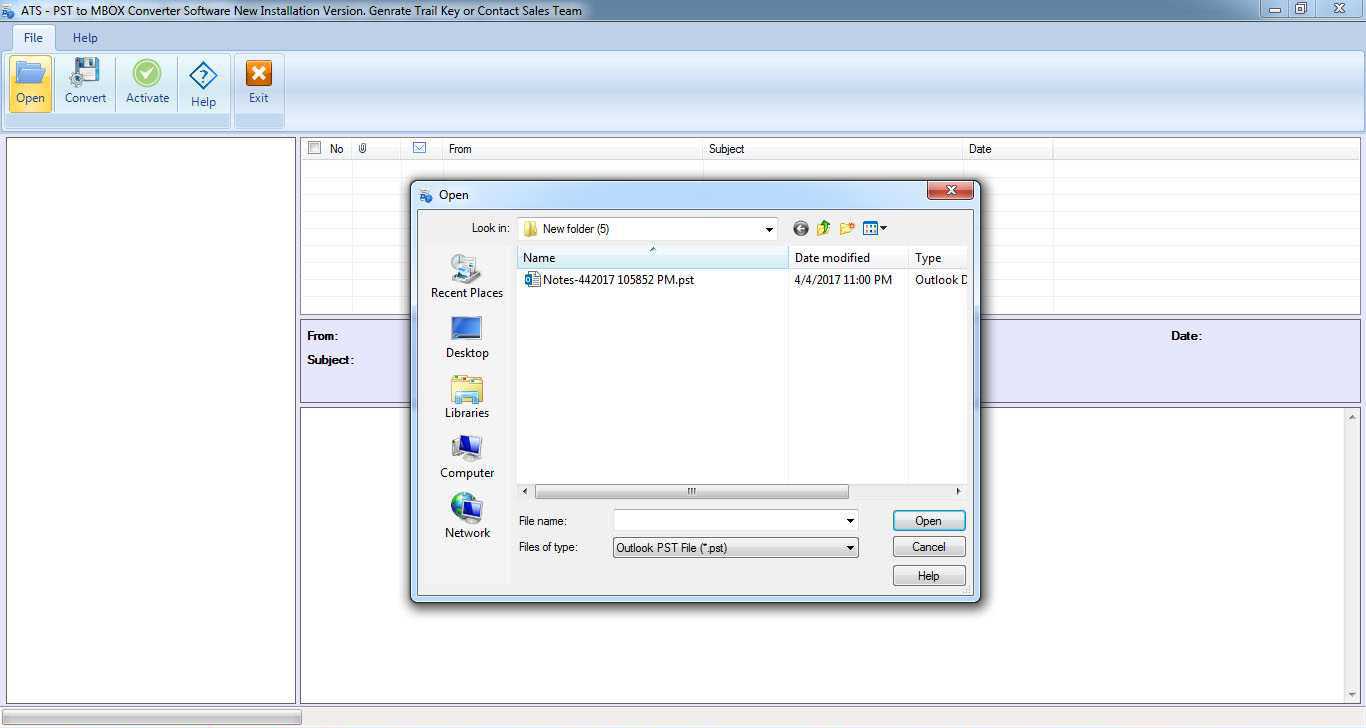 ATS PST to MSG Converter Software