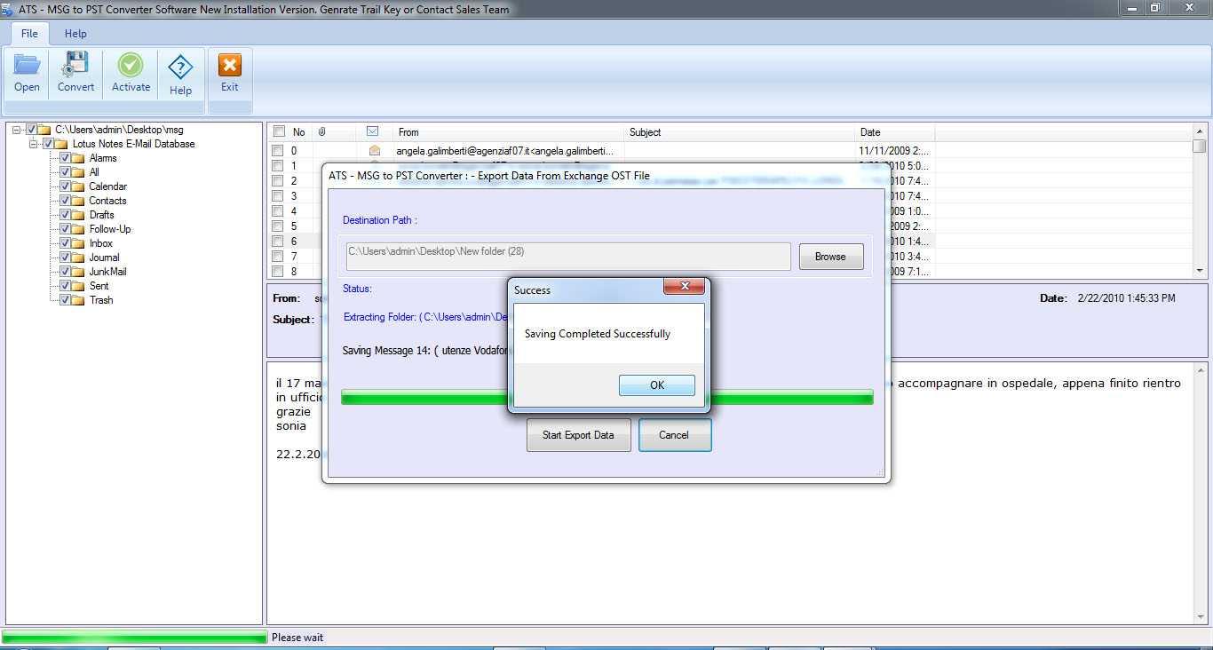 ATS MSG to PST Converter