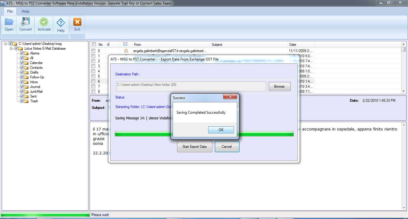 ATS MSG to PST Converter
